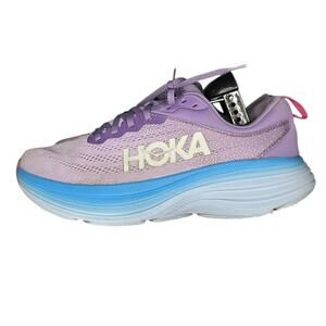 Womens Hoka One One Bondi 8 Mesh Athletic Sneaker Shoes SZ 10B Purple Blue